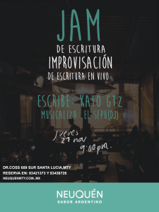Invitación JAM Literario Kato Gtz.